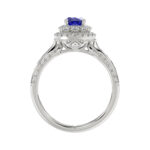 LADIES RING 1.65CT ROUND/BLUE SAPPHIRE OVAL DIAMOND 14K WHITE GOLD (CENTER STONE 0.94CT BLUE SAPPHIRE OVAL DIAMOND) - Image 2