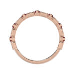 LADIES BAND 1.30CT ROUND/BAGUETTE RUBY DIAMOND 14K ROSE GOLD - Image 2