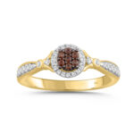 LADIES RING 0.25CT ROUND/DARK BROWN DIAMOND 10K YELLOW GOLD