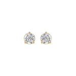 14K YELLOW GOLD 1CT ROUND DIAMOND LADIES SOLITAIRE EARRINGS