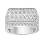 14K WHITE GOLD 3.00CT ROUND/PRINCESS DIAMOND MEN'S RING