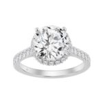 14K WHITE GOLD 4 1/2CT ROUND DIAMOND LADIES RING (CENTER STONE ROUND DIAMOND 4CT)