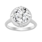 14K WHITE GOLD 4 3/4CT ROUND DIAMOND LADIES RING (CENTER STONE ROUND DIAMOND 4.00CT)
