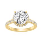 14K YELLOW GOLD 4 1/2CT ROUND DIAMOND LADIES RING (CENTER STONE ROUND DIAMOND 4CT)