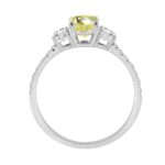Ladies 14K White Gold 1 1/2CT Round/Oval Lab-Grown Diamond Ladies Fashion Ring 1.00CT Yellow Oval Center stone (Color F-G -Clarity VS1/VS2) - Image 2