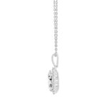 14K WHITE GOLD 3 1/2CT OVAL/ROUND DIAMOND LADIES PENDANT (CENTER STONE OVAL DIAMOND 3CT) - Image 2