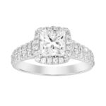LADIES RING 0.75CT ROUND DIAMOND 14K WHITE GOLD (CENTER STONE 1.00CT PRINCESS DIAMOND)