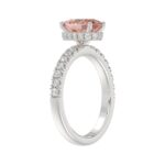 ETERNAL BLUSH COLLECTION 14K WHITE GOLD 2 1/2CT ROUND/OVAL DIAMOND LADIES RING(CENTER STONE PINK OVAL DIAMOND 2CT) - Image 3