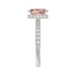 ETERNAL BLUSH COLLECTION 14K WHITE GOLD 2 1/2CT ROUND/OVAL DIAMOND LADIES RING(CENTER STONE PINK OVAL DIAMOND 2CT) - Image 4