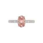 ETERNAL BLUSH COLLECTION 14K WHITE GOLD 2 1/2CT ROUND/OVAL DIAMOND LADIES RING(CENTER STONE PINK OVAL DIAMOND 2CT) - Image 5