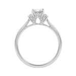 14K WHITE GOLD 1 1/2CT ROUND/EMERALD DIAMOND LADIES RING - Image 2