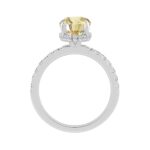 14K WHITE GOLD 3 3/4CT OVAL/ROUND DIAMOND LADIES RING (CENTER STONE YELLOW OVAL DIAMOND 3CT) - Image 2