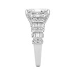 14K WHITE GOLD 5.00CT ROUND/CUSHION/BAGUETTE DIAMOND LADIES RING (CENTER STONE CUSHION DIAMOND 4CT - Image 3