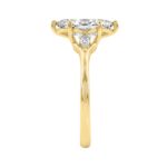 14K Yellow Gold 2 1/6Ct Marquise And Round Three Stone Ladies Engagement Ring With Marquise 2Ct Center Stone (Color F-G Clarity Vs1/Vs2) - Image 3