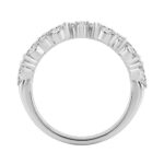 Classic 14K White Gold 3/4Ct Marquise & Round Diamond Fashion Band For Women (Color F-G Clarity Vs1/Vs2) - Image 2