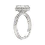 Elegant 14K White Gold 4.00Ct Round/Radiant Cut Lab Grown Diamond Engagement Ring 3.00Ct Radiant Center Stone (Color F-G -Clarity Vs1/Vs2) - Image 3