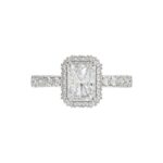 Elegant 14K White Gold 4.00Ct Round/Radiant Cut Lab Grown Diamond Engagement Ring 3.00Ct Radiant Center Stone (Color F-G -Clarity Vs1/Vs2) - Image 5