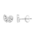 1.00CT White Gold 14K Collection Linked Hearts Two-Stone Diamond Stud Ladies Earrings & Oval & Marquise Cut Diamond (Color F-G Clarity VS1/VS2 - Image 2