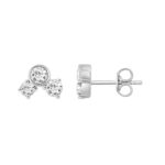 3/4Ct White Gold 10K Round Diamond Fashion Earrings For Women (Color F-G Clarity Vs1/Vs2) - Image 2