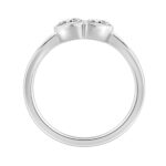 3/4CT White Gold 10K Collection Linked Hearts & Two-Stone Oval & Marquise Diamond Ring for Women (Color F-G Clarity VS1/VS2) - Image 2