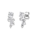 1.00Ct White Gold 10K Round Diamond Fashion Earrings For Women (Color F-G Clarity Vs1/Vs2) - Image 3