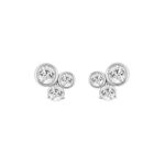10K White Gold 3/4Ct Round Lab Grown Diamond Earring For Women (Color F-G -Clarity Vs1/Vs2)