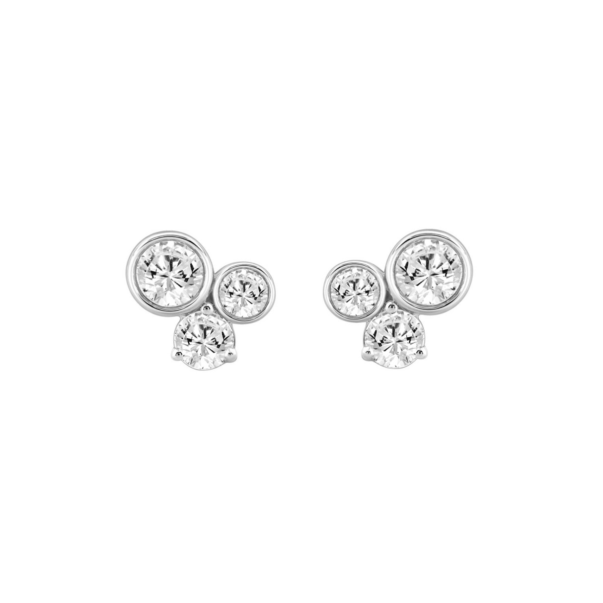 10K White Gold 3/4Ct Round Lab Grown Diamond Earring For Women (Color F-G -Clarity Vs1/Vs2) - Image 1