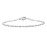 Ladies Bracelet 10K White Gold 2.00Ct Round Lab Grown Diamond (Color F-G -Clarity Vs1/Vs2)