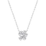 Elegant 1/2Ct Round Diamond For Women White Gold 10K Necklace (Color F-G Clarity Vs1/Vs2)