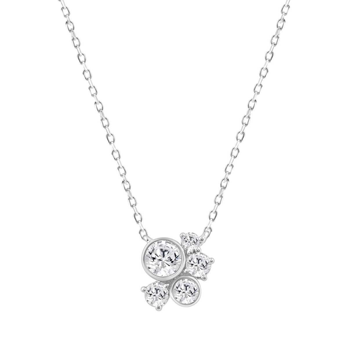 Elegant 1/2Ct Round Diamond For Women White Gold 10K Necklace (Color F-G Clarity Vs1/Vs2) - Image 1