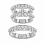 LADIES TRIO RING 1.30CT ROUND DIAMOND 10K WHITE GOLD