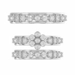 LADIES TRIO RING 1.30CT ROUND DIAMOND 10K WHITE GOLD - Image 5