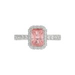 ETERNAL BLUSH COLLECTION 14K WHITE GOLD 1.00CT ROUND/RADIANT DIAMOND LADIES RING (CENTER STONE PINK RADIANT DIAMOND 3.00CT) - Image 2