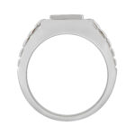 “Elegant Men’S Fashion Ring 0.10Ct Round Diamond Sterling Silver White Luxury Statement Jewelry For Men - Image 2