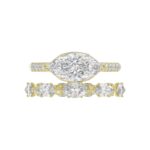 14K YELLOW GOLD 3 1/2CT ROUND/MARQUISE DIAMOND LADIES BRIDAL SET (CENTER STONE MARQUISE DIAMOND 2.00CT) - Image 5