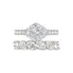 Ladies 14K White Gold Ladies Elegance- Bridal Set  3 3/4CT Round & Oval Diamonds 2.00CT Oval Center stone (Color F-G -Clarity VS1/VS2) - Image 5