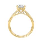 14K Yellow Gold Oval Diamond Engagement Ring 3.05 Ct Round & Oval Diamond Ring With 3.00 Ct Center Stone (Color F-G -Clarity Vs1/Vs2) - Image 2