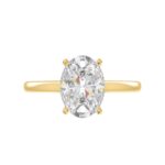 14K Yellow Gold Oval Diamond Engagement Ring 3.05 Ct Round & Oval Diamond Ring With 3.00 Ct Center Stone (Color F-G -Clarity Vs1/Vs2) - Image 5