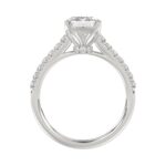 Emerald Cut Lab Grown Diamond Engagement Ring In 14K White Gold 3 1/4Ct Round & Emerald Diamond Ring 3.00Ct Emerald  Center Stone (Color F-G -Clarity - Image 2