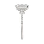 Emerald Cut Lab Grown Diamond Engagement Ring In 14K White Gold 3 1/4Ct Round & Emerald Diamond Ring 3.00Ct Emerald  Center Stone (Color F-G -Clarity - Image 4