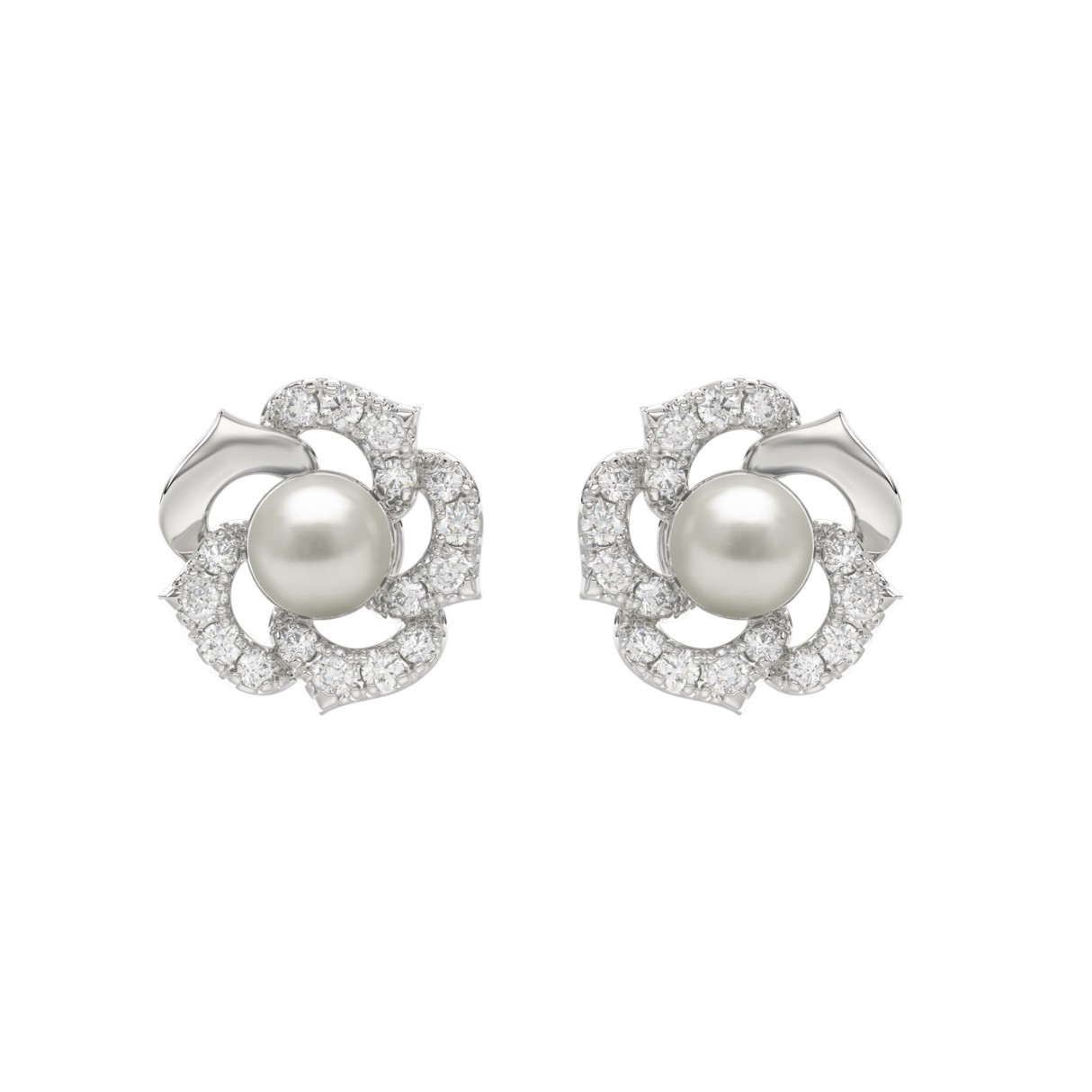 10K White Gold 1/4Ct Round Diamond & Pearl Drop Earrings For Women Classic Luxury Jewelry (Color F-G -Clarity Vs1/Vs2) - Image 1