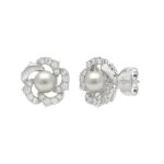 10K White Gold 1/4Ct Round Diamond & Pearl Drop Earrings For Women Classic Luxury Jewelry (Color F-G -Clarity Vs1/Vs2) - Image 3