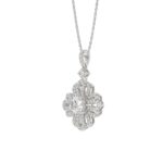 1 1/2Ct Round Diamond Flower Pendant In 14K White Gold Luxury Floral Diamond Pendant For Women (Color F-G -Clarity Vs1/Vs2) - Image 3