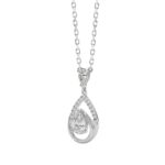 14K White Gold Pear & Round Diamond Teardrop Pendant With Chain 1.00 Ct Pear Shaped Diamond Pendant For Women (Color F-G -Clarity Vs1/Vs2) - Image 3