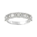 1 3/4Ct Emerald Cut Diamond In 14K White Gold Elegant Diamond Fashion Band For Women (Color F-G -Clarity Vs1/Vs2)