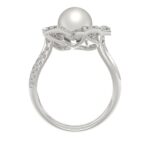14K WHITE GOLD 1/2CT ROUND/PEARL DIAMOND LADIES RING - Image 2