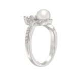 14K WHITE GOLD 3/4CT ROUND/MARQUISE/PEARL/PEAR DIAMOND LADIES RING - Image 4