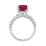 14K WHITE GOLD 7.00CT ROUND/EMERALD RUBY DIAMOND LADIES RING (CENTER STONE RUBY EMERALD DIAMOND 10CT) - Image 2