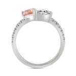 ETERNAL BLUSH COLLECTION 14K WHITE/ROSE GOLD 2.00CT ROUND/PINK PEAR DIAMOND LADIES RING (CENTER STONE PINK PEAR DIAMOND 3/4CT) - Image 2