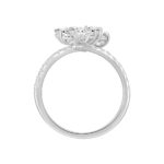 LADIES RING 1 3/4CT ROUND/PEAR DIAMOND 14K WHITE GOLD - Image 2